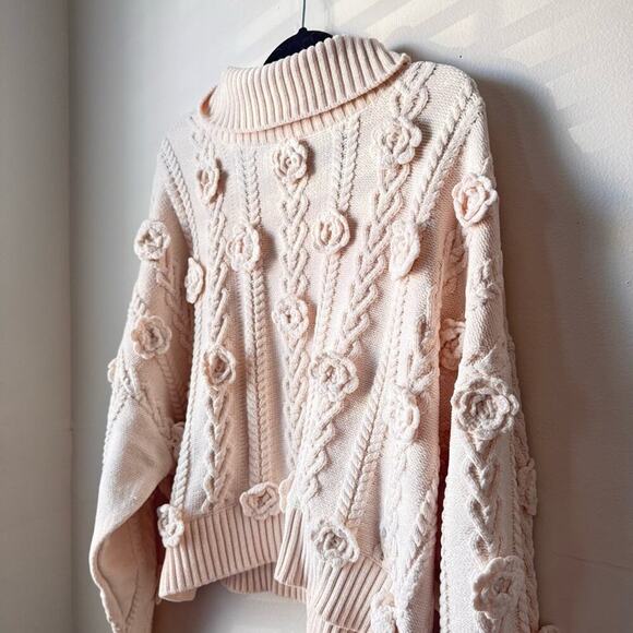 For Love & Lemons Martina Sweater | BNWT Cream Turtleneck | (Cropped Fit) - Picture 6 of 11